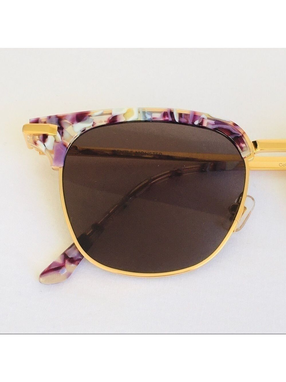 Gentle Monster Core 612 PD4 Clubmaster Gold Metal & Acetate Sunglasses - Picture 6 of 6